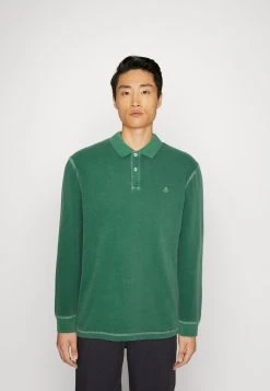 Marc O'Polo Long Sleeve Flatlock Details - Poloshirt - Kale