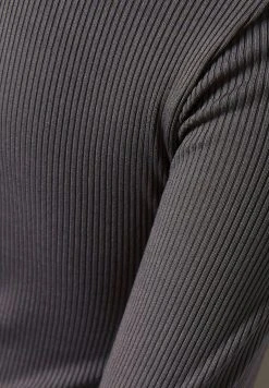 BERSHKA Long Sleeve - Etui-Jurk - Dark Grey -dress shop 71a40ca7269e4d1c82d1078a485cb021