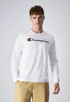 Champion Classic Crewneck Long Sleeve Large Logo America - Longsleeve - White