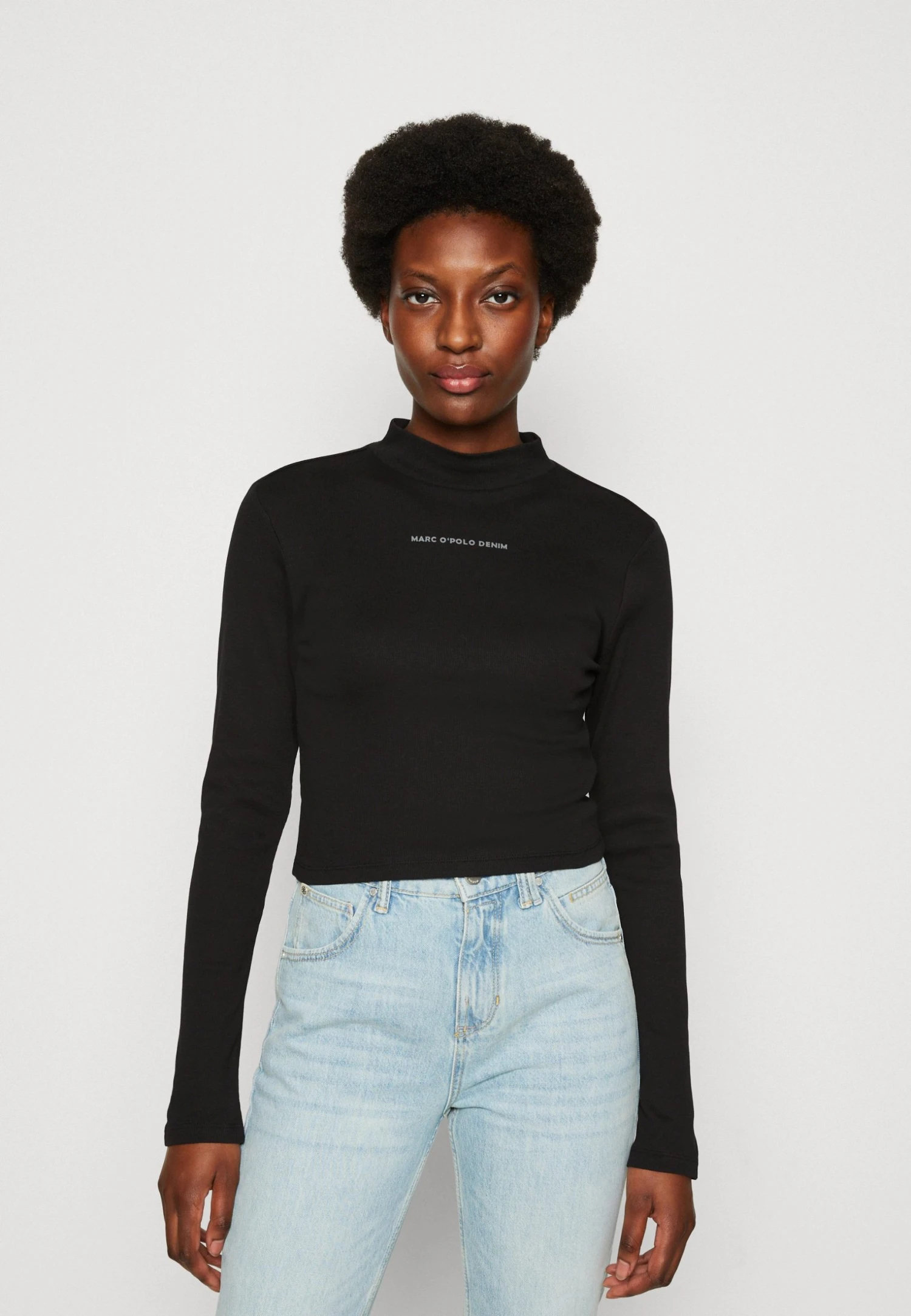 Marc O'Polo DENIM Long Sleeve Stand Up Collar Slim Fit Cropped - Longsleeve - Black 1 Marc O'Polo DENIM Long Sleeve Stand Up Collar Slim Fit Cropped - Longsleeve - Black