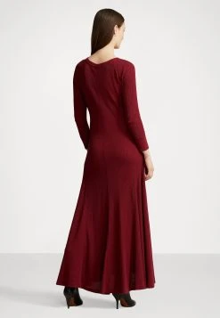 Polo Ralph Lauren Long Sleeve Day Dress - Maxi-Jurk - Garnet -dress shop 7992e21b6a6d4235bef5c0fc9896a266