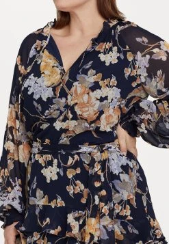 Ravilla Long Sleeve Day Dress - Jurk - Navy -dress shop 7a8a4bfefbae4748b3c683767244eb80