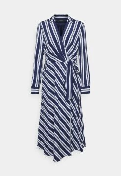 Diamin Long Sleeve Day Dress - Jurk - Navy/White -dress shop 7cf7bf24ce60418fa2d7fa853385bb58