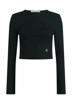 Calvin Klein Jeans Milano Cut Out Long Sleeve Top - Longsleeve - Ck Black -dress shop 7ee8daf77f35413895c1840cf8cb85b7