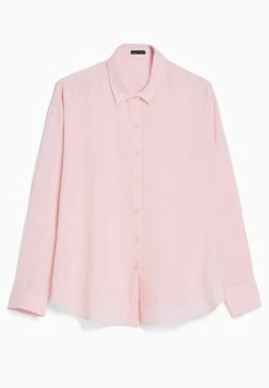 BERSHKA Long Sleeve - Overhemdblouse - Pink -dress shop 813c62506eb2459887440e8093c4fbdc