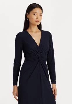 Lauren Ralph Lauren Nadira Long Sleeve Gown - Jerseyjurk - Lighthouse Navy