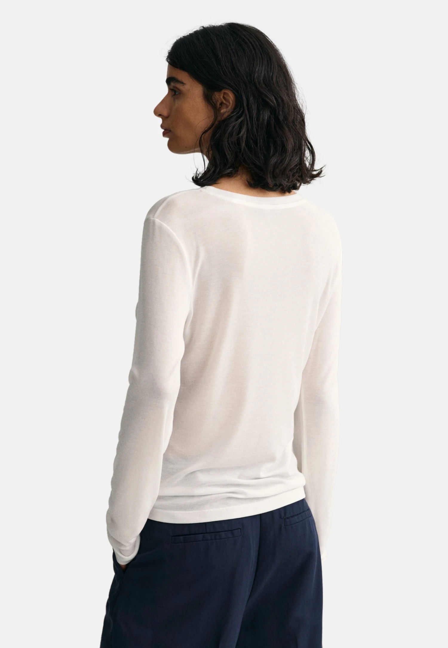 Gant Lightweight Long Sleeve - Longsleeve - Eggshell 2 Gant Lightweight Long Sleeve - Longsleeve - Eggshell - Afbeelding 2
