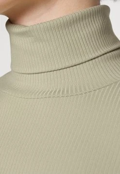 Calvin Klein Rib Roll Neck Long Sleeve - Longsleeve - Moss Gray -dress shop 8df37c346e2c4f0ca485c763e40b7397