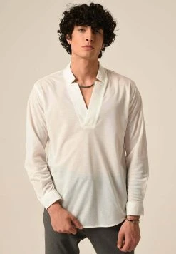 Antioch V-Neck Long Sleeve - Longsleeve - White