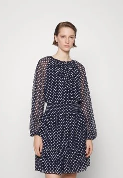 Lauren Ralph Lauren Isidra Long Sleeve Day Dress - Jurk - Navy/Cream