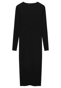 PULL & BEAR Long Sleeve- Gebreide Jurk - Black -dress shop 96aed7d1991345ad860fc3d01effa427