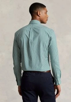 Polo Ralph Lauren Long Sleeve Sport Shirt - Overhemd - Pine/White -dress shop 96fde8f295f74329a5437087917326a0