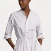 Polo Ralph Lauren Long Sleeve Day Dress - Jurk - Purple/Cream