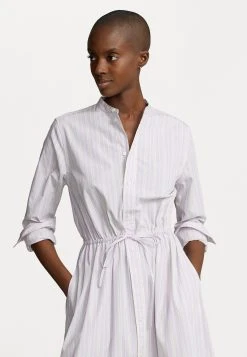 Polo Ralph Lauren Long Sleeve Day Dress - Jurk - Purple/Cream