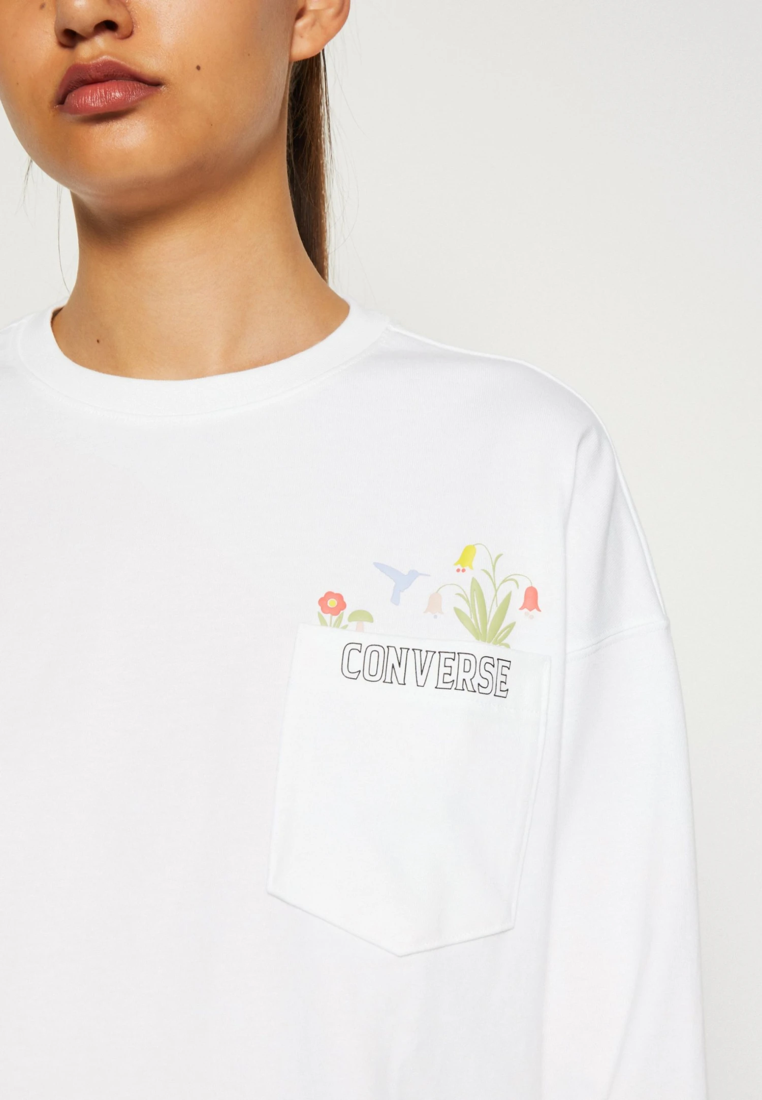 Converse Floral Long Sleeve Crew - Longsleeve - White 6 Converse Floral Long Sleeve Crew - Longsleeve - White - Afbeelding 6