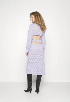 ROKH Sleeve Cut Out Detailed Long Dress - Gebreide Jurk - Lavender -dress shop 9eec296ea5874e6ab8a30d59b20924f0