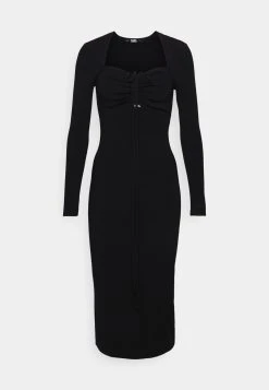 KARL LAGERFELD Long Sleeve Cut Out Knit - Gebreide Jurk - Black -dress shop a0b6d5c0ba1e463096fc9eb06067d5a0