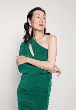 In The Style Side Cut Out Long Sleeve Mini Dress - Jerseyjurk - Green -dress shop a1049e7226af4821b42e61fda5d801fd