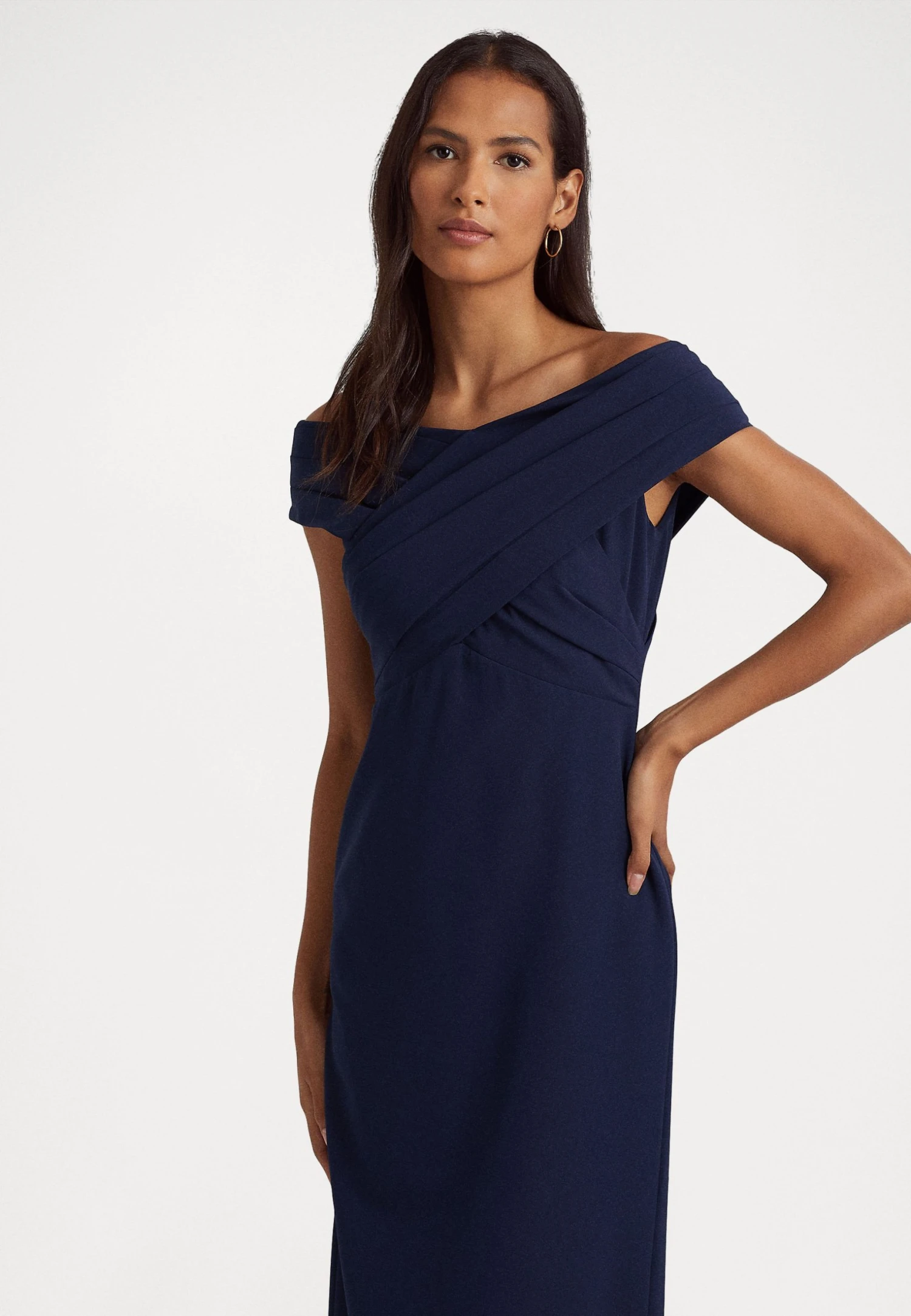 Lauren Ralph Lauren Irene Long Short Sleeve Gown - Galajurk - Lighthouse Navy 1 Lauren Ralph Lauren Irene Long Short Sleeve Gown - Galajurk - Lighthouse Navy