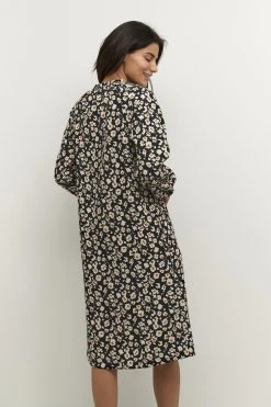 Kaffe Bpella Long Sleeve Dress - Blousejurk - Black Yellow Flowers -dress shop a2caed1fe5834b51aae9d5d2619ddbd9