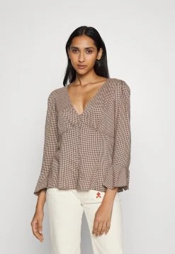 Polo Ralph Lauren Long Sleeve Blouse - Blouse - Wine/White