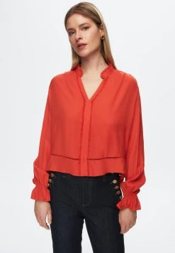 AdL Ruffled Long Sleeve - Blouse - Orange