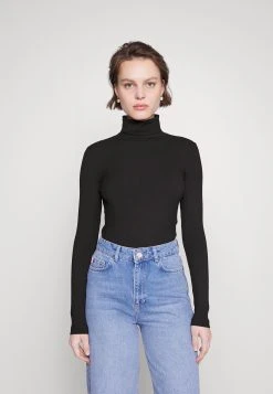 Calvin Klein Rib Roll Neck Long Sleeve - Longsleeve - Black