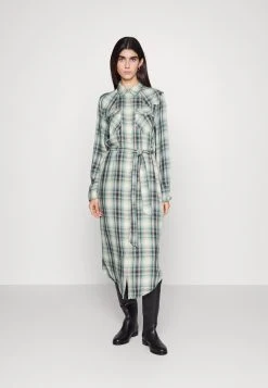 Lauren Ralph Lauren Lauren Long Sleeve Day Dress - Blousejurk - Blue/Green Multi