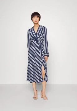 Diamin Long Sleeve Day Dress - Jurk - Navy/White