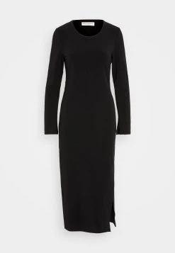 Marc O'Polo Dress Round Neck Long Sleeve Lean And Long With Slit - Jerseyjurk - Black -dress shop ab36be4031254d7f9dad0572184caeb7