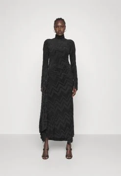Victoria Beckham Long Sleeve High Neck Dress - Maxi-Jurk - Black -dress shop af0ecd60c3494c1aa83c25e7f07c5e03