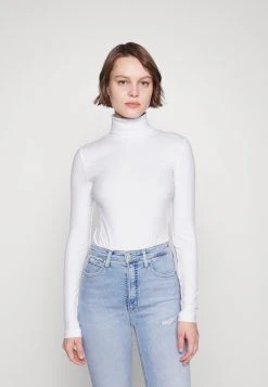 Calvin Klein Rib Roll Neck Long Sleeve - Longsleeve - Bright White