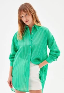 AdL Long Sleeve Striped- Overhemdblouse - Striped Green