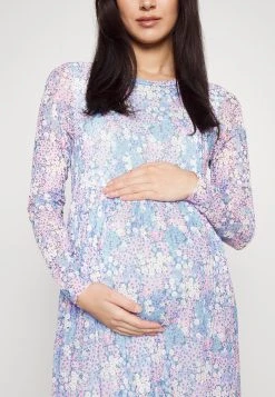 ESPRIT Maternity Dress Long Sleeve Allover Print - Maxi-Jurk - Light Blue -dress shop b47af9d741a446499e246316eab4f164