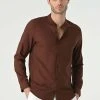 Antioch Mandarin Collar Long Sleeve - Overhemd - Brown