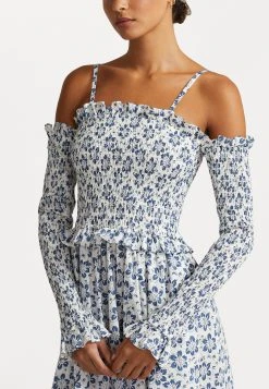 Polo Ralph Lauren Long Sleeve Day Dress - Jurk - Blue Floral -dress shop b759f669eede413aa21b7b6fe11e803f