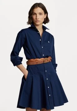 Polo Ralph Lauren Long Sleeve Day Dress - Blousejurk - Newport Navy