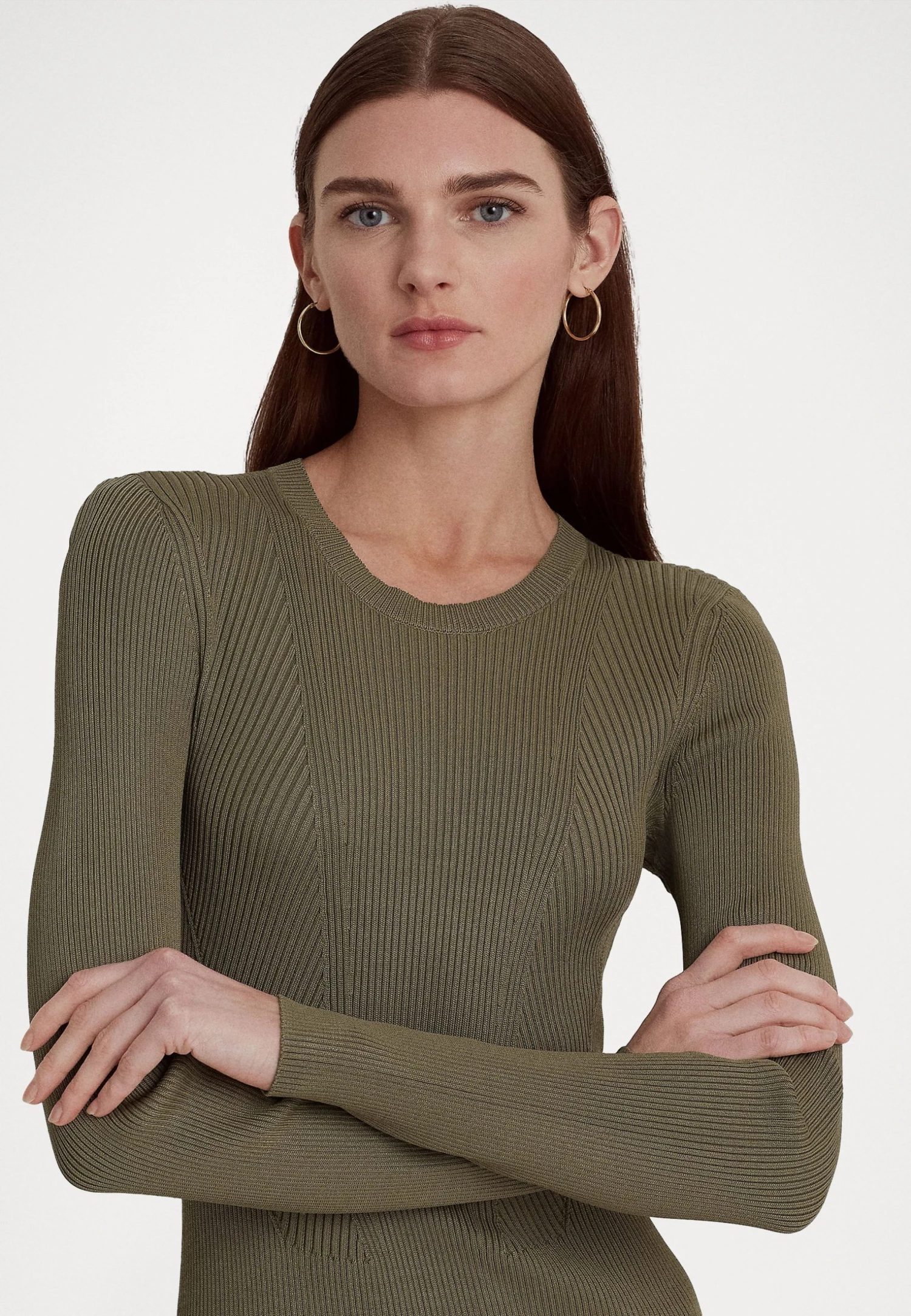 Lauren Ralph Lauren Geojinay Long Sleeve Day Dress - Gebreide Jurk - Olive Fern 5 Lauren Ralph Lauren Geojinay Long Sleeve Day Dress - Gebreide Jurk - Olive Fern - Afbeelding 5