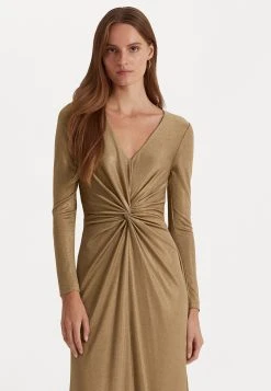 Lauren Ralph Lauren Nadira Long Sleeve Gown - Jerseyjurk - New Bronze