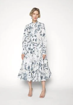 Erdem Long Sleeve Tier Dress Pin Tuck Detail - Blousejurk - Vine White -dress shop becf427f00e44757a233fa58cb41910e