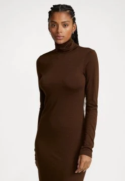 Polo Ralph Lauren Long Sleeve Day Dress - Jerseyjurk - Dark Brown