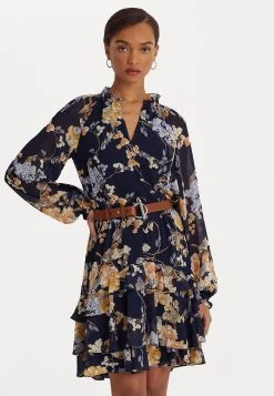 Ravilla Long Sleeve Day Dress - Jurk - Navy