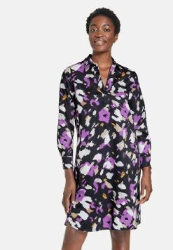 Gerry Weber Long Sleeve - Blousejurk - Schwarz Lila Pink Druck