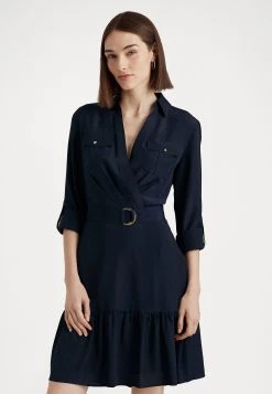 Lauren Ralph Lauren Magomyr Long Sleeve Day Dress - Jurk - Navy