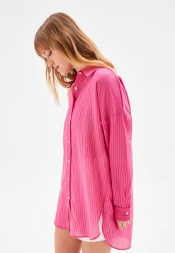 AdL Long Sleeve Striped- Overhemdblouse - Striped Fuschia -dress shop c3fcda2772164827a72b337649df4461