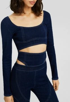 BERSHKA Long Sleeve With Cut-Out Detail - Blouse - Light Blue -dress shop c4f21245a11549cb9ccfb218a3df8dd1