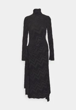 Victoria Beckham Long Sleeve High Neck Dress - Maxi-Jurk - Black -dress shop c4f7e21360794a6ebbb3580e7bb131f1