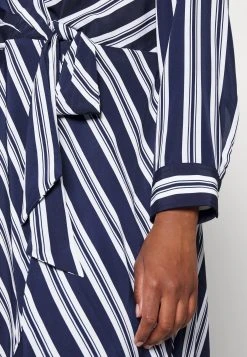 Diamin Long Sleeve Day Dress - Jurk - Navy/White -dress shop c51b794dda6a4a938bd3e6289a6ddfcf