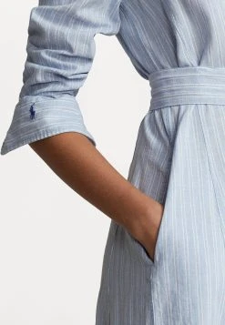 Polo Ralph Lauren Long Sleeve Day Dress - Blousejurk - Blue/White Multi -dress shop c6817060747140dd904a48431780e0c2