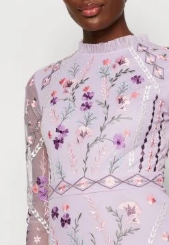 Maya Deluxe Premium Long Sleeve Maxi Dress - Galajurk - Lilac Multi -dress shop c7a30df8579d421380c018724e10f395